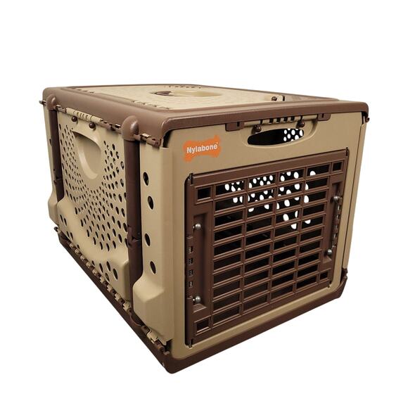 NYLABONE Collapsible Pet Crate Fold Away Dog Cage Carrier Small 21x16x15 w/ Box - Picture 1 of 16